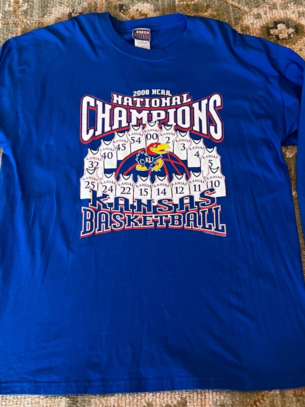 Kansas Jayhawks 2008 National‎ Champs Long Sleeve Shirt Men’s Size XL Color Blue